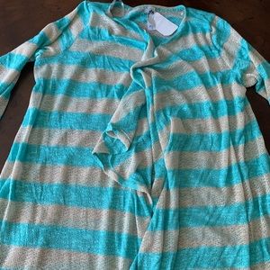 Sweater/Cover Up Turquoise and Tan L